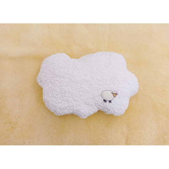 Wolkenkissen, Kuschelkissen mit Schäfchen, Baumwolle/Wolle