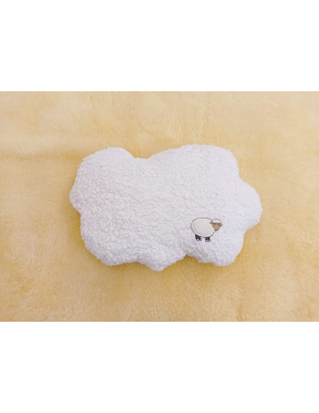 Wolkenkissen, Kuschelkissen mit Schäfchen, Baumwolle/Wolle