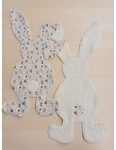 Frühlings-Stoff hellblau, mit Blumen, Igel 2