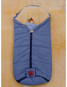 Lammfellsack, blau melange
