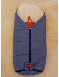 Lammfellsack, blau melange 2